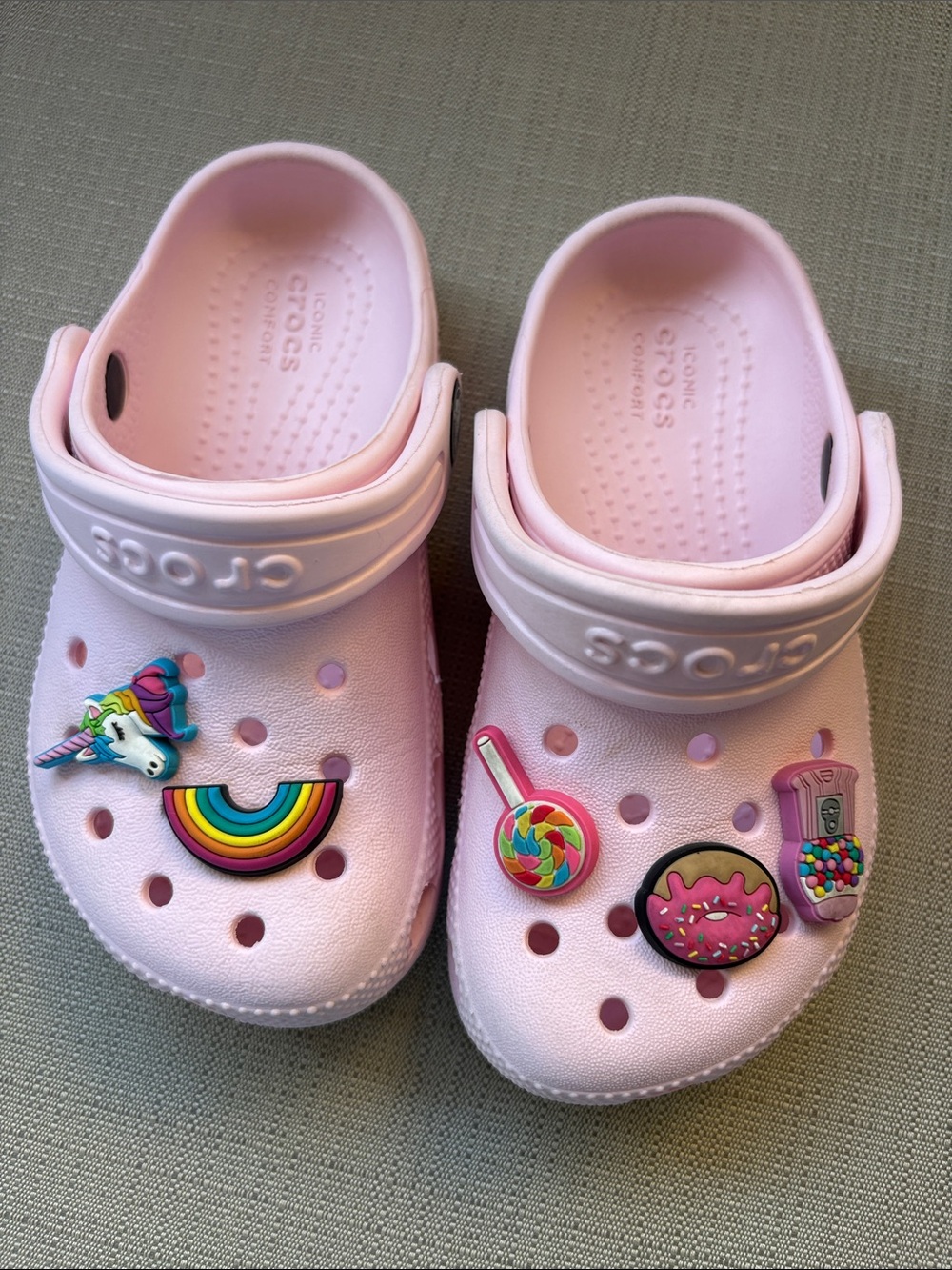 Crocs Clogs Pink with Charms Kids Size C 9